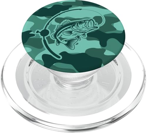 Camouflage für Angler, die Flussbarsch lieben, Camo Angeln PopSockets PopGrip für MagSafe von River Bass Fishing Camo for Anglers Fishing Lovers