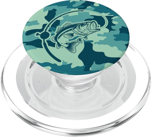 Camouflage für Angler, die Flussbarsch lieben, Camo Angeln PopSockets PopGrip für MagSafe von River Bass Fishing Camo for Anglers Fishing Lovers