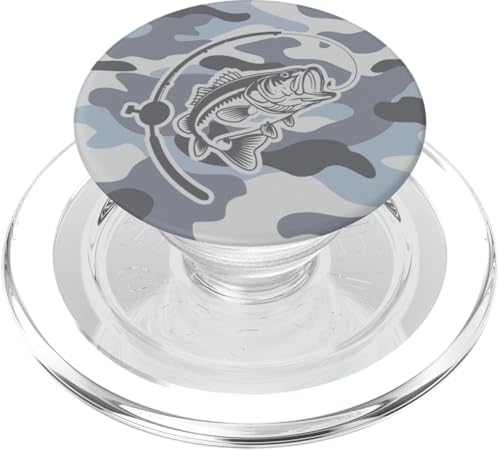 Camouflage für Angler, die Flussbarsch lieben, Camo Angeln PopSockets PopGrip für MagSafe von River Bass Fishing Camo for Anglers Fishing Lovers