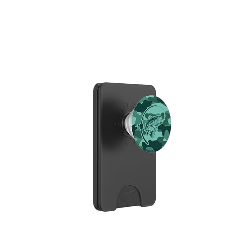 Camouflage für Angler, die Flussbarsch lieben, Camo Angeln PopSockets PopWallet für MagSafe von River Bass Fishing Camo for Anglers Fishing Lovers