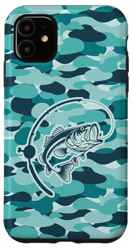 Camouflage für Flussangler und Barschangler, Camouflage-Angeln Hülle für iPhone 11 von River Bass Fishing Camo for Anglers Fishing Lovers