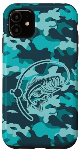 Camouflage für Flussangler und Barschangler, Camouflage-Angeln Hülle für iPhone 11 von River Bass Fishing Camo for Anglers Fishing Lovers