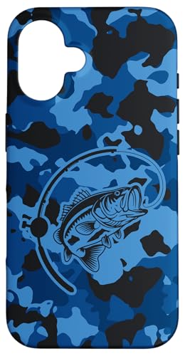 Camouflage für Flussangler und Barschangler, Camouflage-Angeln Hülle für iPhone 16 von River Bass Fishing Camo for Anglers Fishing Lovers