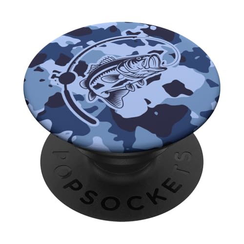 Camouflage für Flussangler und Barschangler, Camouflage-Angeln PopSockets Klebender PopGrip von River Bass Fishing Camo for Anglers Fishing Lovers