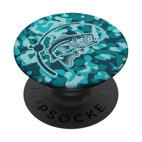 Camouflage für Flussangler und Barschangler, Camouflage-Angeln PopSockets Klebender PopGrip von River Bass Fishing Camo for Anglers Fishing Lovers