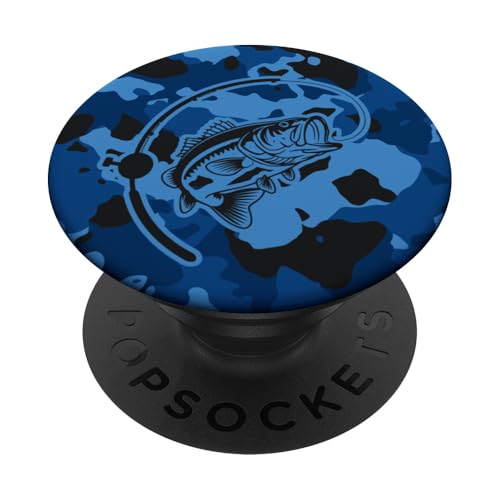 Camouflage für Flussangler und Barschangler, Camouflage-Angeln PopSockets Klebender PopGrip von River Bass Fishing Camo for Anglers Fishing Lovers