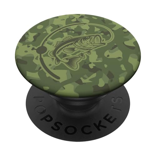 Camouflage für Flussangler und Barschangler, Camouflage-Angeln PopSockets Klebender PopGrip von River Bass Fishing Camo for Anglers Fishing Lovers