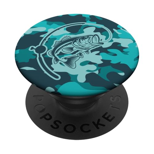 Camouflage für Flussangler und Barschangler, Camouflage-Angeln PopSockets Klebender PopGrip von River Bass Fishing Camo for Anglers Fishing Lovers