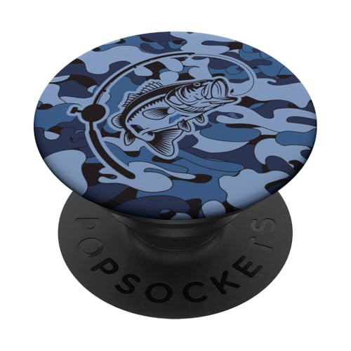 Camouflage für Flussangler und Barschangler, Camouflage-Angeln PopSockets Klebender PopGrip von River Bass Fishing Camo for Anglers Fishing Lovers