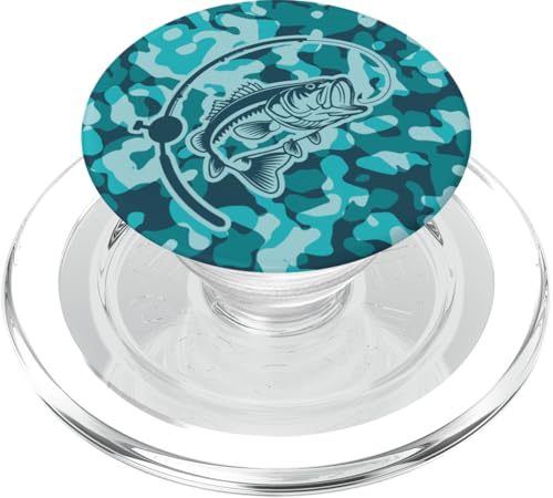 Camouflage für Flussangler und Barschangler, Camouflage-Angeln PopSockets PopGrip für MagSafe von River Bass Fishing Camo for Anglers Fishing Lovers