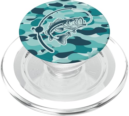 Camouflage für Flussangler und Barschangler, Camouflage-Angeln PopSockets PopGrip für MagSafe von River Bass Fishing Camo for Anglers Fishing Lovers