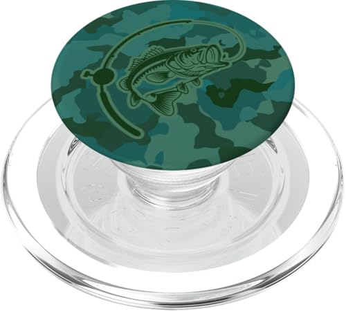 Camouflage für Flussangler und Barschangler, Camouflage-Angeln PopSockets PopGrip für MagSafe von River Bass Fishing Camo for Anglers Fishing Lovers