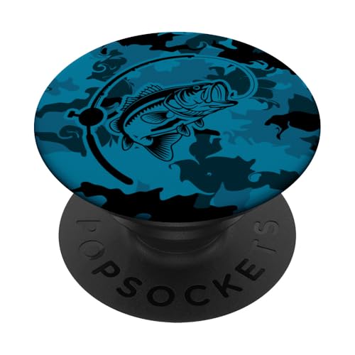 Fischerleben mit Barsch und Camouflage Passion Camo Fishing PopSockets Klebender PopGrip von River Bass Fishing Camo for Anglers Fishing Lovers