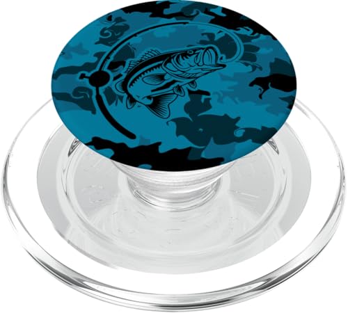 Fischerleben mit Barsch und Camouflage Passion Camo Fishing PopSockets PopGrip für MagSafe von River Bass Fishing Camo for Anglers Fishing Lovers