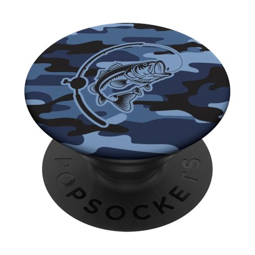 River Bass Adventure für Angler und Naturfans Angeln Cam PopSockets Klebender PopGrip von River Bass Fishing Camo for Anglers Fishing Lovers
