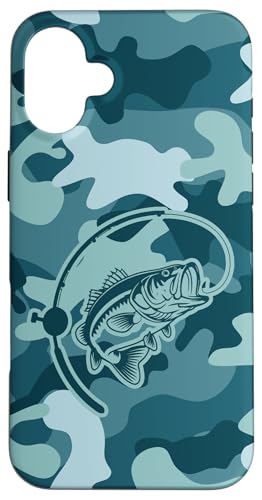 River Bass Adventure für Angler & Naturfans Angeln Camo Hülle für iPhone 16 Plus von River Bass Fishing Camo for Anglers Fishing Lovers