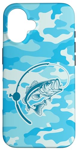 River Bass Adventure für Angler & Naturfans Angeln Camo Hülle für iPhone 16 von River Bass Fishing Camo for Anglers Fishing Lovers