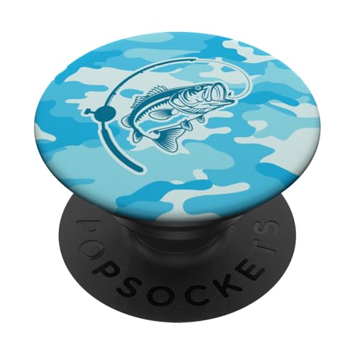 River Bass Adventure für Angler & Naturfans Angeln Camo PopSockets Klebender PopGrip von River Bass Fishing Camo for Anglers Fishing Lovers