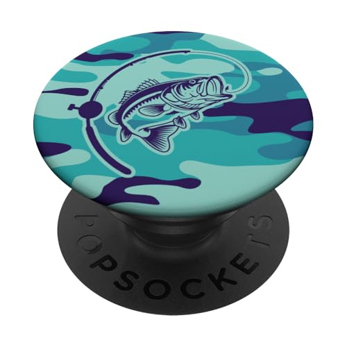 River Bass Angeln Camo für Angler und Abenteuer Outdoor PopSockets Klebender PopGrip von River Bass Fishing Camo for Anglers Fishing Lovers