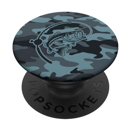 River Bass Angeln Camo für Angler und Abenteuer Outdoor PopSockets Klebender PopGrip von River Bass Fishing Camo for Anglers Fishing Lovers