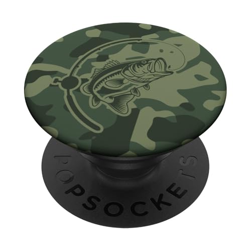 River Bass Angeln Camo für Angler und Abenteuer Outdoor PopSockets Klebender PopGrip von River Bass Fishing Camo for Anglers Fishing Lovers