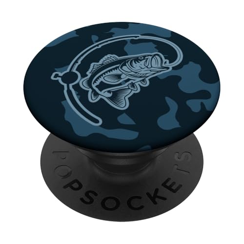 River Bass Angeln Camo für Angler und Abenteuer Outdoor PopSockets Klebender PopGrip von River Bass Fishing Camo for Anglers Fishing Lovers