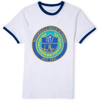Riverdale High Unisex Ringer T-Shirt - Weiß / Blau - L von Riverdale