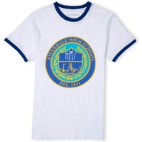 Riverdale High Unisex Ringer T-Shirt - Weiß / Blau - M von Riverdale