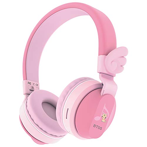 Riwbox BT05 Wings Kinderkopfhörer, kabellos, Bluetooth, Over-Ear, 85 dB/103 dB, Lautstärkeregler, faltbar, mit Mikrofon/TF-Karte, kompatibel für PC/Schule Rose Riwbox BT05 Wings Kinderkopfhörer, kabellos, Bluetooth, Over-Ear, 85 dB/103 dB, Lautstärkeregler, faltbar, mit Mikrofon/TF-Karte, kompatibel für PC/Schule Rose von Riwbox