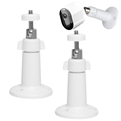 2 Stück Kamera Outdoor Wandhalterung Halterung, Kamerahalterung 360° Verstellbare Indoor Sicherheitskamera Halterung Standfuß Sockel Zubehör für A rlo und für A rlo Pro Kamera System(Color:Weiß) von Rixotix