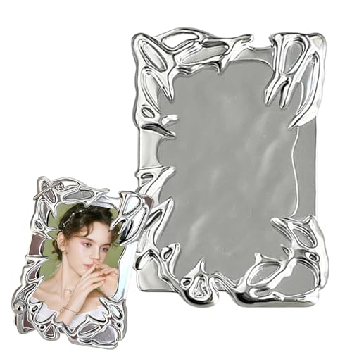 Galvanisieren Kunststoffe Unregelmäßig Rahmen Photocard Holder Keychain Ausweishalter Silber Electroplate Frame ID Card Holder Badge Holder Kartenhalter Ausweis Photo Card Holder von Rixotix