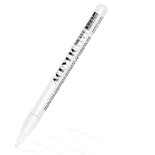 RiyaNed permanent marker weiß, marker Stift 0.7mm,Acrylmarker Geeignet für Holz, Metall, Glas, Stoff, Stein, （1 Stock） von RiyaNed
