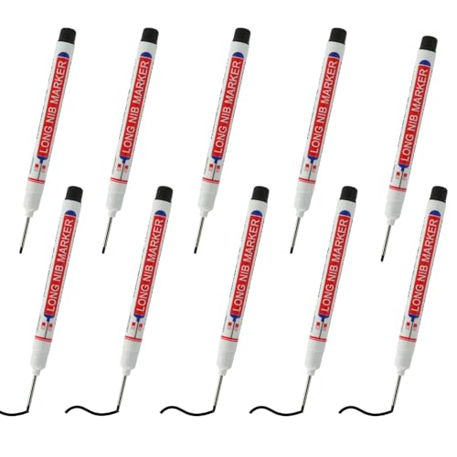 Riybyds 10 Stück 20mm Schwarz Spitze Tieflochmarker, bohrlochmarker, Tiefloch bohrlochmarker, Langlochmarker, markierstift, Schnelltrocknende und Wasserfeste Tinte, für Holz, Metall, Kunststoff Riybyds 10 Stück 20mm Schwarz Spitze Tieflochmarker, bohrlochmarker, Tiefloch bohrlochmarker, Langlochmarker, markierstift, Schnelltrocknende und Wasserfeste Tinte, für Holz, Metall, Kunststoff von Riybyds