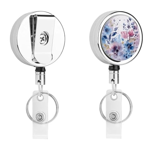 Abzeichenspule mit Blumenmotiv, einziehbar, mit Schlüsselring, lustiger Ausweishalter für Lehrer, Krankenschwester, Arzt, Arbeiter, Geschenk, ID, Namensschild, dekorative Metall-Clips Abzeichenspule mit Blumenmotiv, einziehbar, mit Schlüsselring, lustiger Ausweishalter für Lehrer, Krankenschwester, Arzt, Arbeiter, Geschenk, ID, Namensschild, dekorative Metall-Clips von Rkklvbns