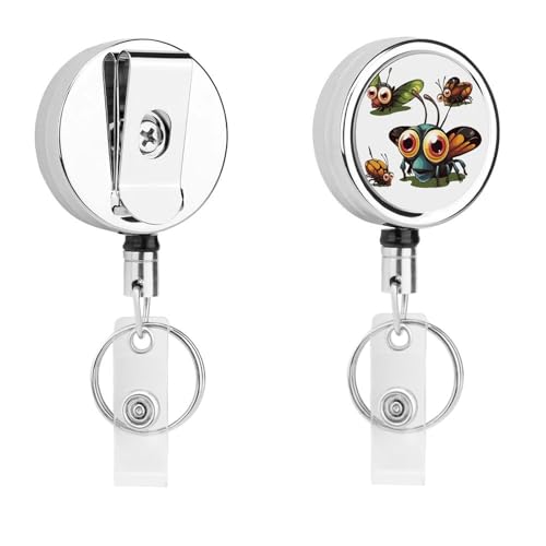 Cartoon-Insekten-Abzeichenspule, einziehbar, mit Schlüsselring, lustiger Ausweishalter für Lehrer, Krankenschwester, Arzt, Arbeiter, Geschenk, ID, Namensschild, dekorative Metall-Clips Cartoon-Insekten-Abzeichenspule, einziehbar, mit Schlüsselring, lustiger Ausweishalter für Lehrer, Krankenschwester, Arzt, Arbeiter, Geschenk, ID, Namensschild, dekorative Metall-Clips von Rkklvbns