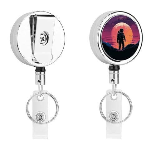 Coole Astronauten-Abzeichenspule, einziehbar, mit Schlüsselring, lustiger Ausweishalter für Lehrer, Krankenschwester, Arzt, Arbeiter, Geschenk, ID, Namensschild, dekorative Metall-Clips Coole Astronauten-Abzeichenspule, einziehbar, mit Schlüsselring, lustiger Ausweishalter für Lehrer, Krankenschwester, Arzt, Arbeiter, Geschenk, ID, Namensschild, dekorative Metall-Clips von Rkklvbns