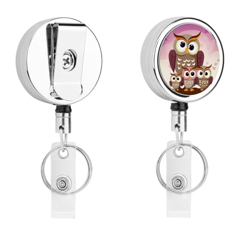 Eulen-Abzeichenspule, einziehbar, mit Schlüsselring, Ausweishalter, lustiger Ausweishalter für Lehrer, Krankenschwester, Arzt, Arbeiter, Geschenk, ID, Namensschild, dekorative Metall-Clips Eulen-Abzeichenspule, einziehbar, mit Schlüsselring, Ausweishalter, lustiger Ausweishalter für Lehrer, Krankenschwester, Arzt, Arbeiter, Geschenk, ID, Namensschild, dekorative Metall-Clips von Rkklvbns