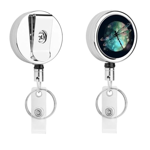 Galaxie-Tier-Libellen-Abzeichenspule, einziehbar, mit Schlüsselring, lustiger Ausweishalter für Lehrer, Krankenschwester, Arzt, Arbeiter, Geschenk, ID, Namensschild, dekorative Metall-Clips Galaxie-Tier-Libellen-Abzeichenspule, einziehbar, mit Schlüsselring, lustiger Ausweishalter für Lehrer, Krankenschwester, Arzt, Arbeiter, Geschenk, ID, Namensschild, dekorative Metall-Clips von Rkklvbns