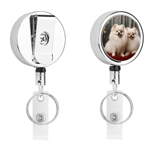 Kurzhaariger Zwergspitz-Hunde-Ausweishalter, einziehbar, mit Schlüsselring, lustiger Ausweishalter für Lehrer, Krankenschwester, Arzt, Arbeiter, Geschenk, ID, Namensschild, dekorative Metall-Clips Kurzhaariger Zwergspitz-Hunde-Ausweishalter, einziehbar, mit Schlüsselring, lustiger Ausweishalter für Lehrer, Krankenschwester, Arzt, Arbeiter, Geschenk, ID, Namensschild, dekorative Metall-Clips von Rkklvbns