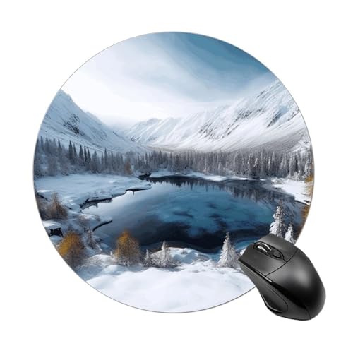 Mauspad mit Winterbergen, Schneeszene, rund, wasserdicht, rutschfest, Gummi, lustige Mauspads, 19,8 x 19,8 cm, für Computer, Laptop, Büro, Schreibtisch, Zubehör, Mauspad Mauspad mit Winterbergen, Schneeszene, rund, wasserdicht, rutschfest, Gummi, lustige Mauspads, 19,8 x 19,8 cm, für Computer, Laptop, Büro, Schreibtisch, Zubehör, Mauspad von Rkklvbns