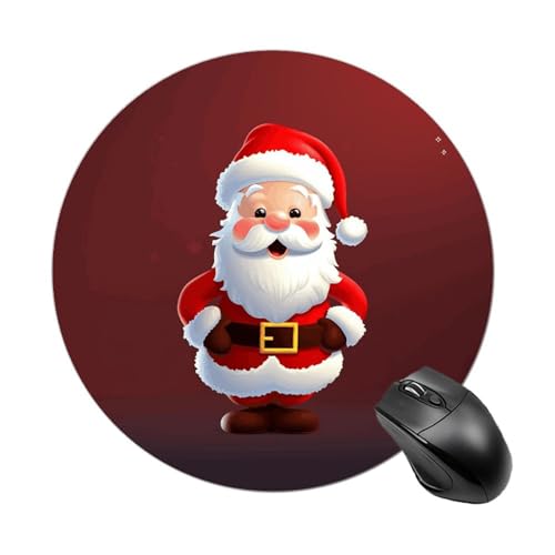 Mauspad mit niedlichem Weihnachtsmann, rund, wasserdicht, rutschfest, Gummi, 19,8 x 19,8 cm, für Computer, Laptop, Büro, Schreibtisch, Zubehör, Mauspad Mauspad mit niedlichem Weihnachtsmann, rund, wasserdicht, rutschfest, Gummi, 19,8 x 19,8 cm, für Computer, Laptop, Büro, Schreibtisch, Zubehör, Mauspad von Rkklvbns