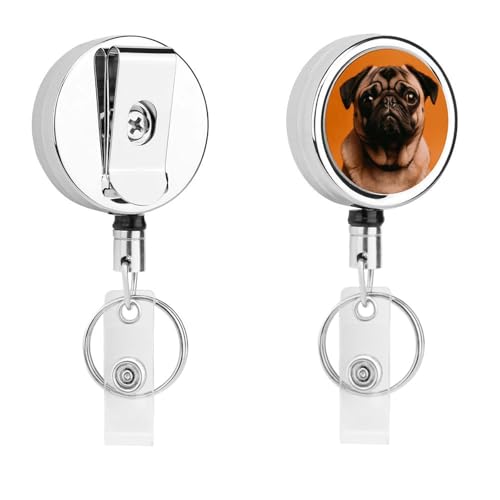 Mops-Abzeichenspule, einziehbar, mit Schlüsselring, lustiger Ausweishalter für Lehrer, Krankenschwester, Arzt, Arbeiter, Geschenk, ID, Namensschild, dekorative Metall-Clips Mops-Abzeichenspule, einziehbar, mit Schlüsselring, lustiger Ausweishalter für Lehrer, Krankenschwester, Arzt, Arbeiter, Geschenk, ID, Namensschild, dekorative Metall-Clips von Rkklvbns