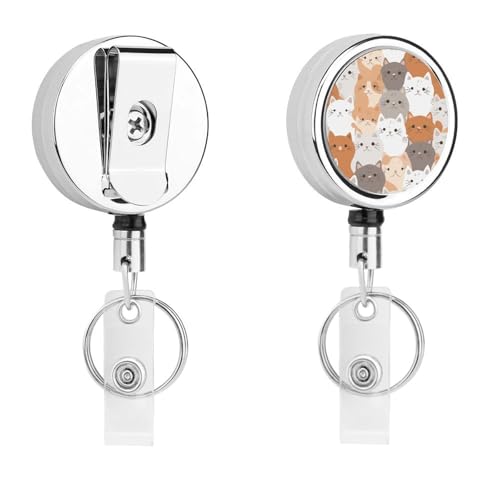 Orangene Katzen-Abzeichenspule, einziehbar, mit Schlüsselring, lustiger Ausweishalter für Lehrer, Krankenschwester, Arzt, Arbeiter, Geschenk, ID, Namensschild, dekorative Metall-Clips Orangene Katzen-Abzeichenspule, einziehbar, mit Schlüsselring, lustiger Ausweishalter für Lehrer, Krankenschwester, Arzt, Arbeiter, Geschenk, ID, Namensschild, dekorative Metall-Clips von Rkklvbns