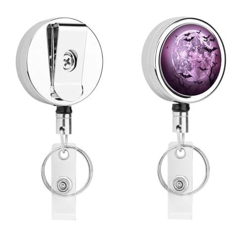 Purple Moon Ausweishalter mit einziehbarem Schlüsselring, lustiger Ausweishalter für Lehrer, Krankenschwester, Arzt, Arbeiter, Geschenk, ID, Namensschild, dekorative Metall-Clips Purple Moon Ausweishalter mit einziehbarem Schlüsselring, lustiger Ausweishalter für Lehrer, Krankenschwester, Arzt, Arbeiter, Geschenk, ID, Namensschild, dekorative Metall-Clips von Rkklvbns