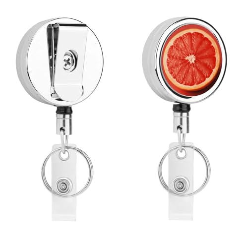 Reife Grapefruit-Scheiben-Abzeichenspule, einziehbar, mit Schlüsselring, lustiger Ausweishalter für Lehrer, Krankenschwester, Arzt, Arbeiter, Geschenk, ID, Namensschild, dekorative Metall-Clips Reife Grapefruit-Scheiben-Abzeichenspule, einziehbar, mit Schlüsselring, lustiger Ausweishalter für Lehrer, Krankenschwester, Arzt, Arbeiter, Geschenk, ID, Namensschild, dekorative Metall-Clips von Rkklvbns