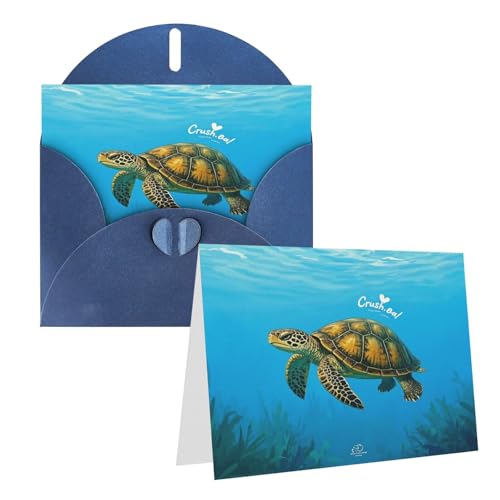 Rkklvbns Grußkarten (Crush Turtle Teal Heart Various Occasions Greeting Cards Friendship Commemorative Cards Holiday Cards Rkklvbns Grußkarten (Crush Turtle Teal Heart Various Occasions Greeting Cards Friendship Commemorative Cards Holiday Cards von Rkklvbns
