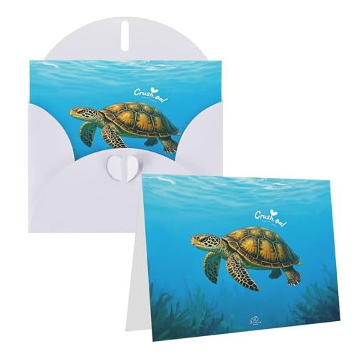 Rkklvbns Grußkarten (Crush Turtle Teal Heart Various Occasions Greeting Cards Friendship Commemorative Cards Holiday Cards Rkklvbns Grußkarten (Crush Turtle Teal Heart Various Occasions Greeting Cards Friendship Commemorative Cards Holiday Cards von Rkklvbns