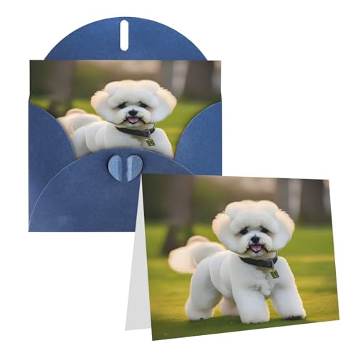 Rkklvbns Grußkarten Bichon Frisé Hund auf dem Gras Herz verschiedene Anlässe Grußkarten Freundschaft Gedenkkarten Urlaubskarten Rkklvbns Grußkarten Bichon Frisé Hund auf dem Gras Herz verschiedene Anlässe Grußkarten Freundschaft Gedenkkarten Urlaubskarten von Rkklvbns