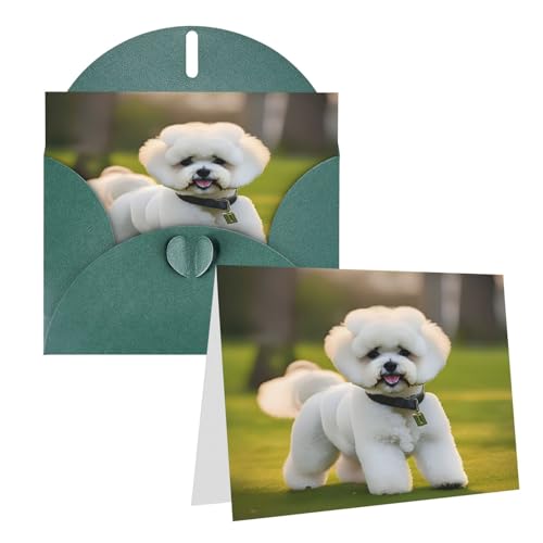 Rkklvbns Grußkarten Bichon Frisé Hund auf dem Gras Herz verschiedene Anlässe Grußkarten Freundschaft Gedenkkarten Urlaubskarten Rkklvbns Grußkarten Bichon Frisé Hund auf dem Gras Herz verschiedene Anlässe Grußkarten Freundschaft Gedenkkarten Urlaubskarten von Rkklvbns