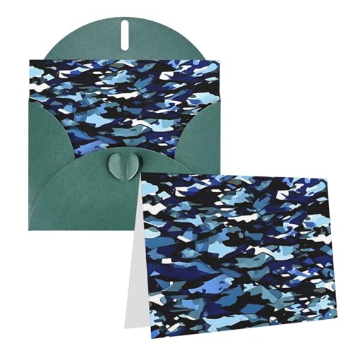 Rkklvbns Grußkarten Blau Camouflage Druck Herz Verschiedene Anlässe Grußkarten Freundschaft Gedenkkarten Urlaubskarten von Rkklvbns